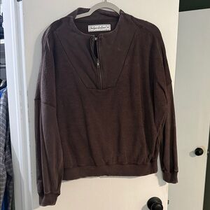 Brown Quarter Zip
